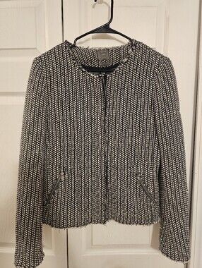 Gap Tweed Zipper Blazer Sz 8 Long